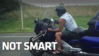 Is This Man Texting While Riding A Motorcycle?